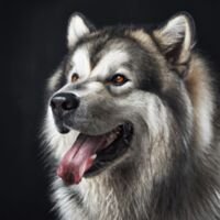 Alaskan Malamute Dog Portrait 12
