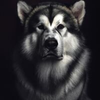 Alaskan Malamute Dog Portrait 3