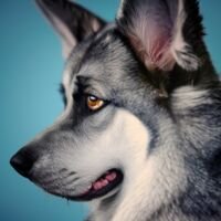 Norwegian Elkhound Dog Portrait 1
