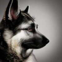 Norwegian Elkhound Dog Portrait 10