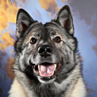 Norwegian Elkhound Dog Portrait 13