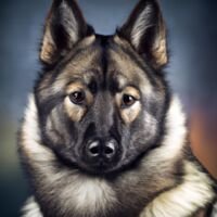Norwegian Elkhound Dog Portrait 2