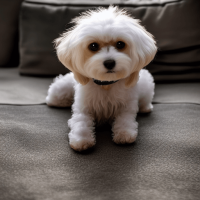 Adorable white Peekapoo dog photo